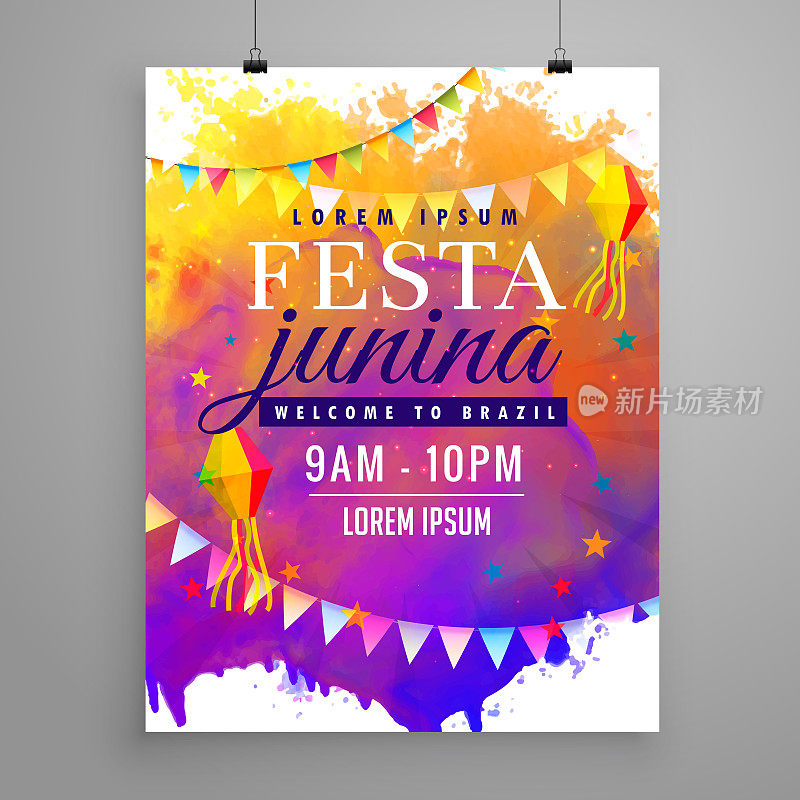 festa junina party celebration invitation flyer design